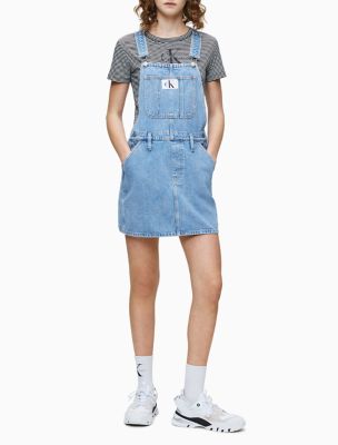 blue denim overall dress