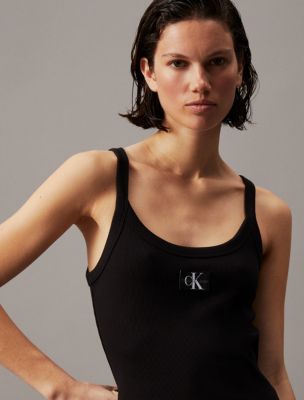 Ribbed Monogram Logo Mini Tank Dress Calvin Klein USA