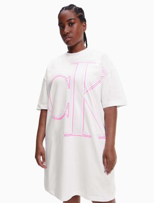 Vestido Calvin Klein Monogram Logo T-shirt Dress Limeade