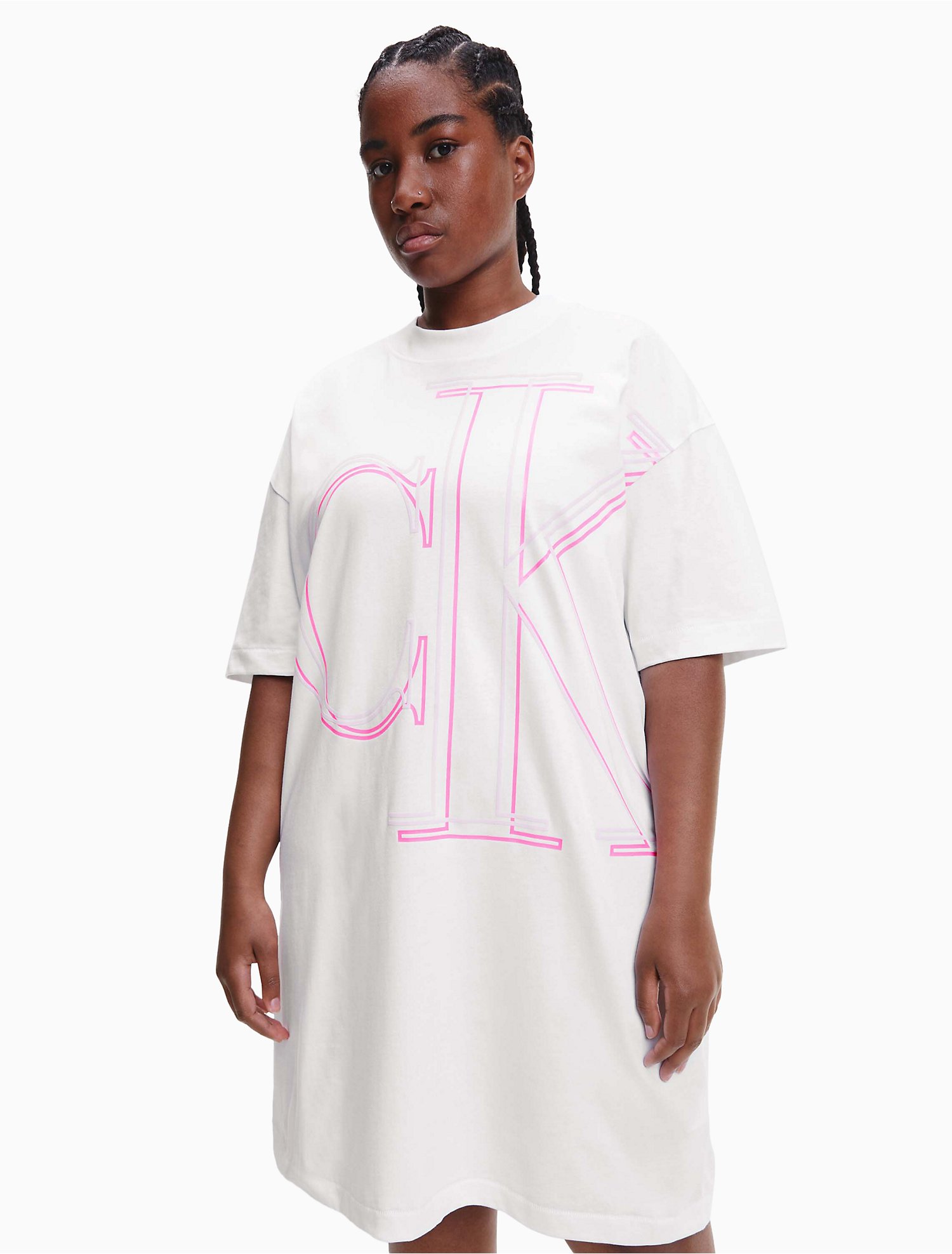 Plus Size Relaxed Monogram Logo T-Shirt Dress | Calvin Klein® USA