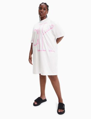 Plus Size Relaxed Monogram Logo T-Shirt Dress