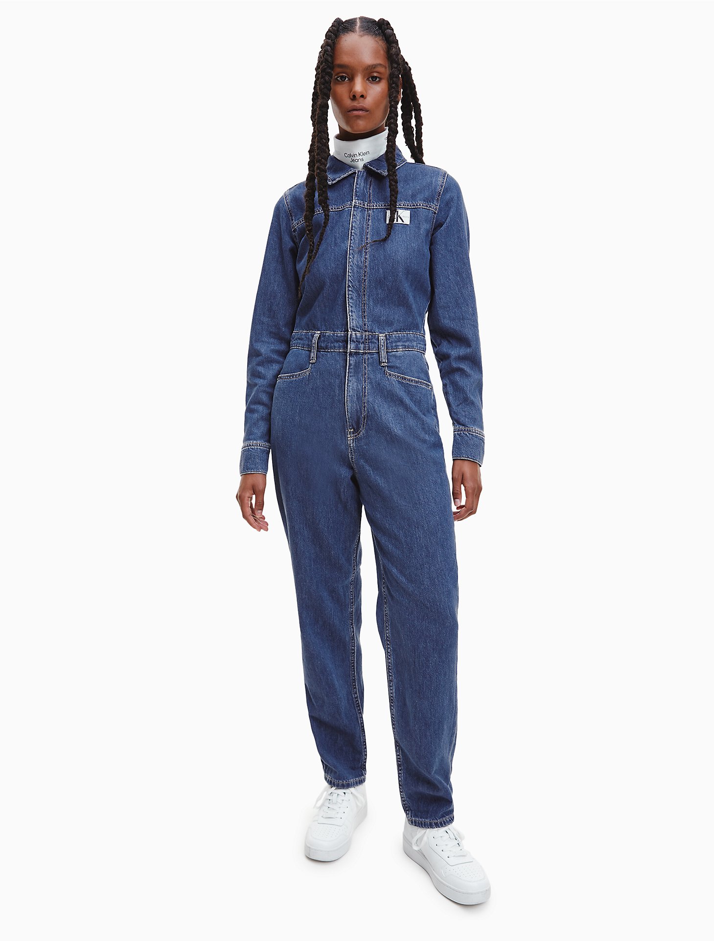Indigo Blue Denim Jumpsuit | Calvin Klein® USA