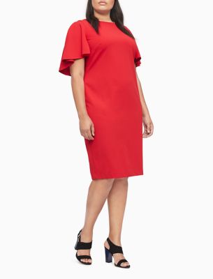 Calvin klein plus hot sale size red dress