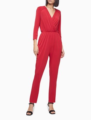 calvin klein red jumpsuit