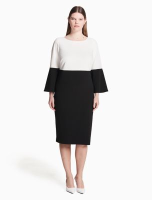 calvin klein plus size bell sleeve dress