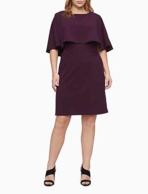 calvin klein plus size capelet sheath dress