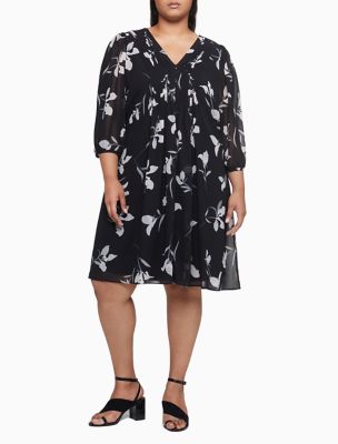 calvin klein floral shift dress