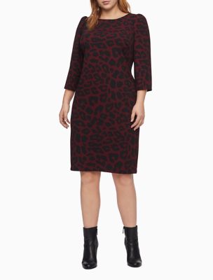 calvin klein leopard print dress