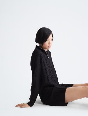 Dress Sweater Cable Calvin Klein® Half USA | Knit Zip