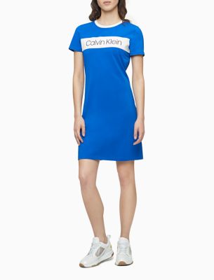 calvin klein logo t shirt dress