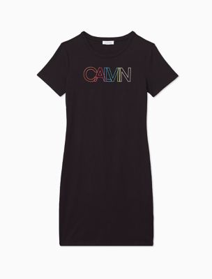 calvin klein t shirt dress black