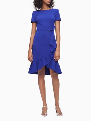 calvin klein ruffle dress