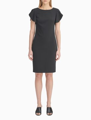 calvin klein flutter sleeve sheath dress