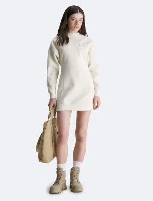 Calvin Klein Womens Velour Mini Sweatshirt Dress