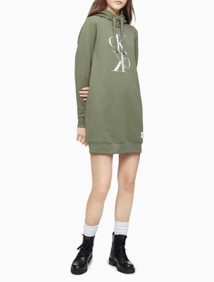 calvin klein logo sweatshirt dress