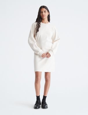 Color Overdye Mock Neck Sweatshirt Dress Calvin Klein USA