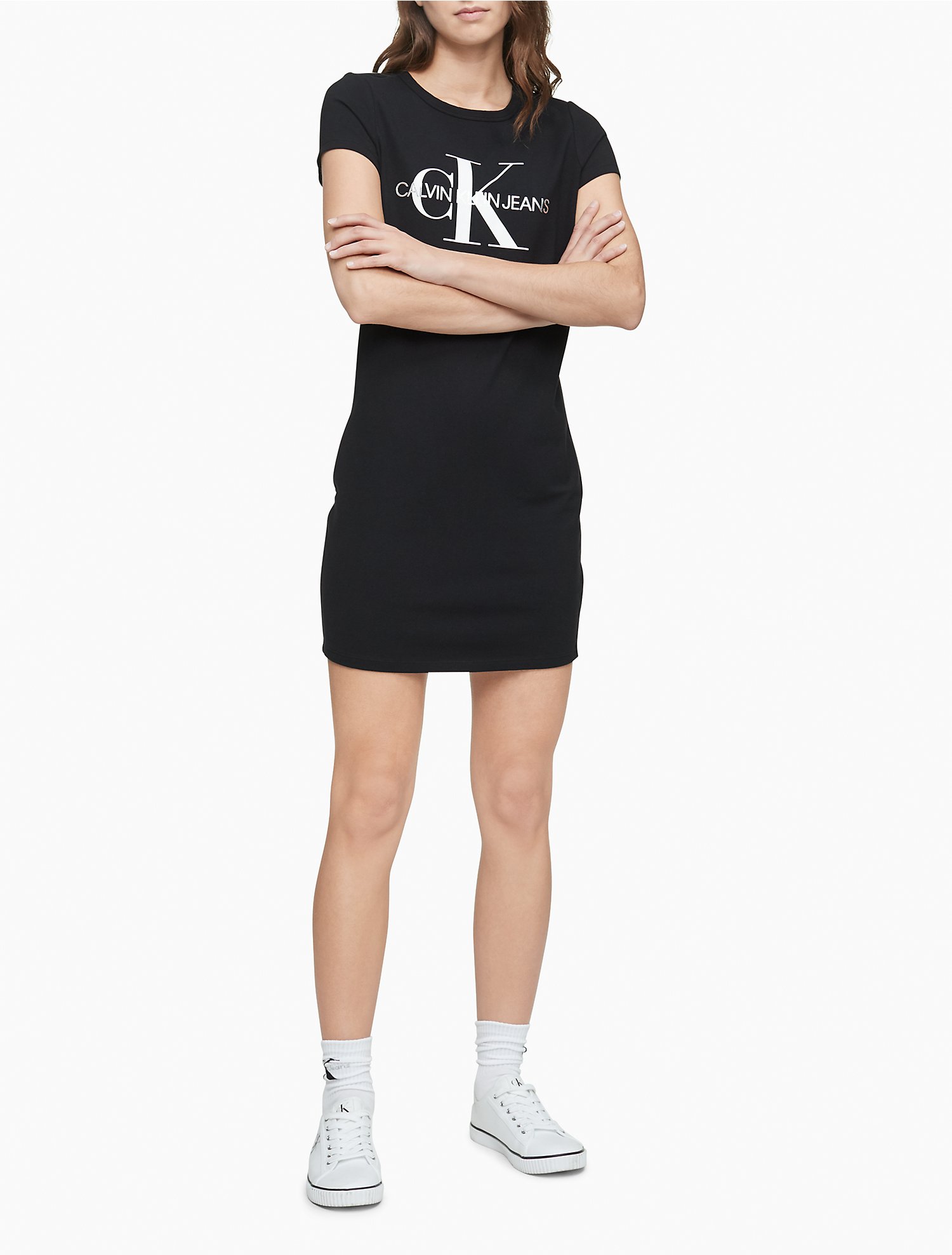 Monogram Logo Crewneck T-Shirt Dress | Calvin Klein® USA