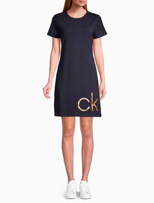 calvin klein black t shirt dress