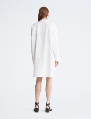 Poplin Button-Down Shirt Dress | Calvin Klein® USA