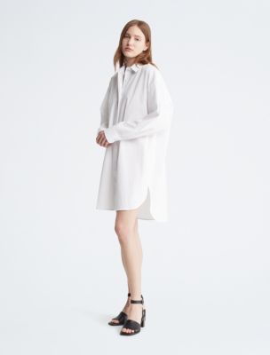 Poplin Button-Down Shirt Dress