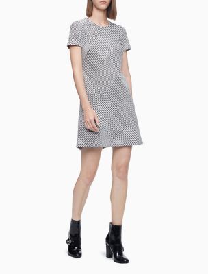 calvin klein short sleeve a line dress