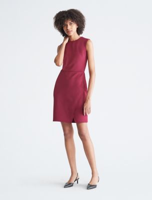Calvin Klein Scuba Crepe Sheath Dress with Bell Sleeve Wind 14