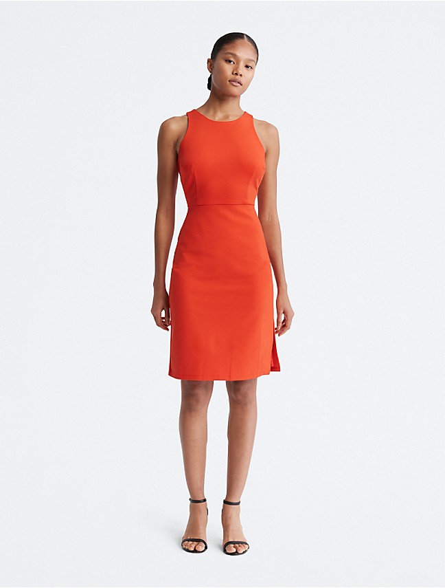 Mock Neck Mini Sheath Klein® | USA Calvin Dress
