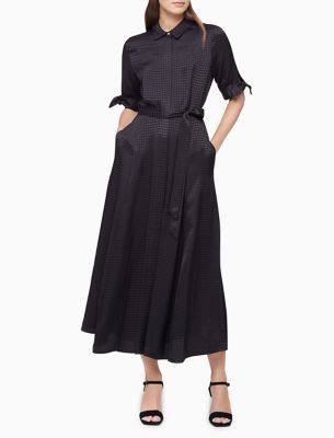 calvin klein maxi shirt dress