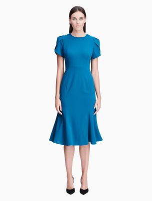 calvin klein tulip sleeve floral knit to