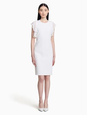 calvin klein pink dress with pearls