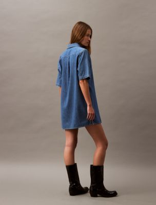 Chambray Mini Shirt Dress | Calvin Klein