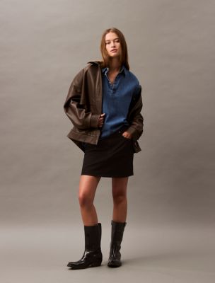 Thumbnail of Chambray Mini Shirt Dress, Klein Blue