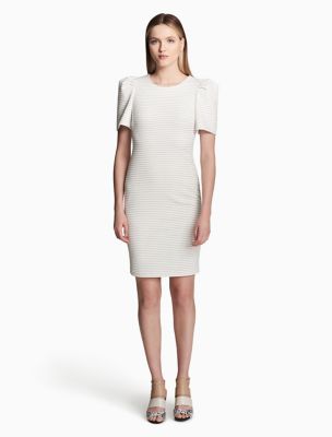 calvin klein puff sleeve dress