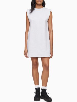 Robe t-shirt unie avec épaulettes, chiné optique