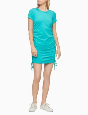 ruched side t shirt dress