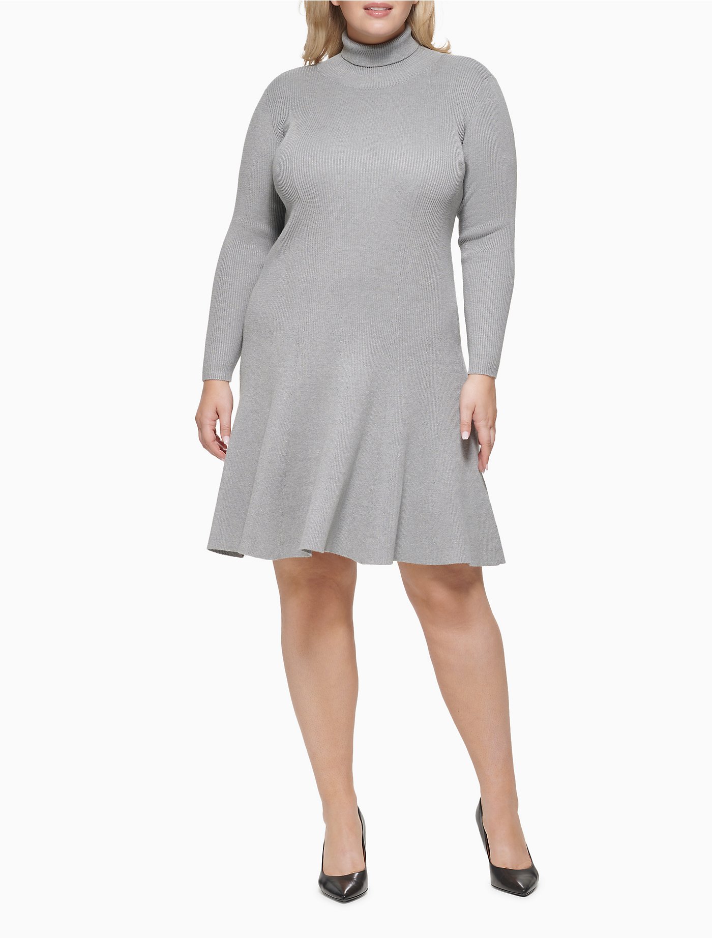 Plus Ribbed Turtleneck Sweater Dress | Calvin Klein
