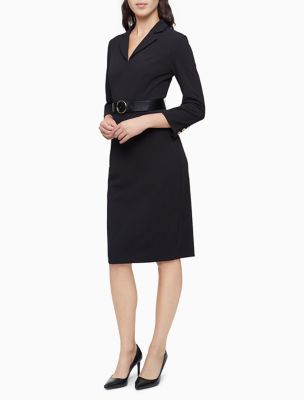 calvin klein belted sheath dress