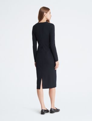 Stretch Crepe Midi Dress