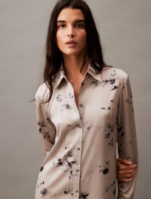 Printed Blossom Shirt Dress