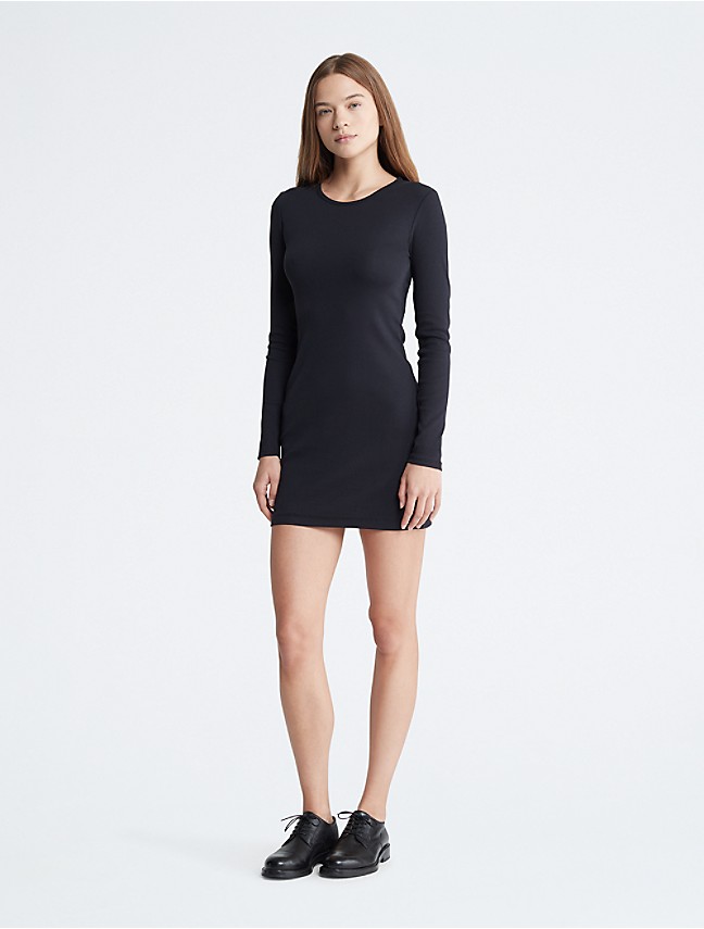 Slub Ribbed Strappy Mini Dress | Calvin Klein® USA | Jerseykleider