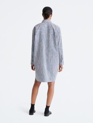 Calvin klein striped on sale shirt dress