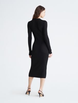 Calvin klein best sale sweater dress black