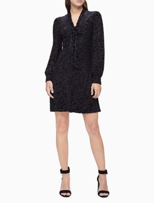 Image of Velvet Animal V-Neck Long Sleeve Dress