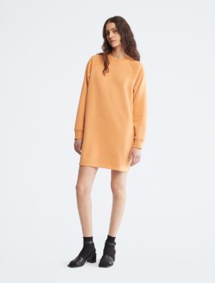 Archive Logo Fleece Sweatshirt Dress, Apricot Tan