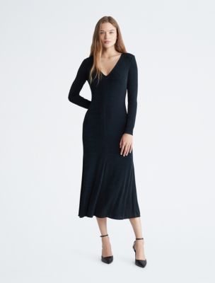 V-Neck Midi Dress  Calvin Klein® USA