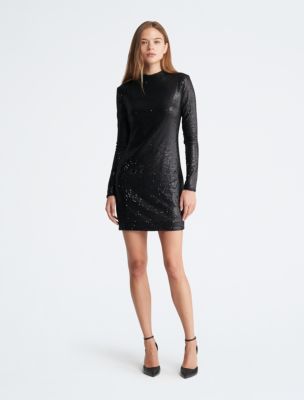 Calvin klein black sequin on sale dress