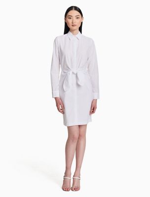 calvin klein tie front shirt dress