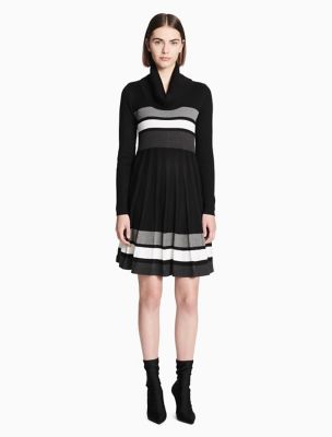 calvin klein colorblock cowl neck sweate