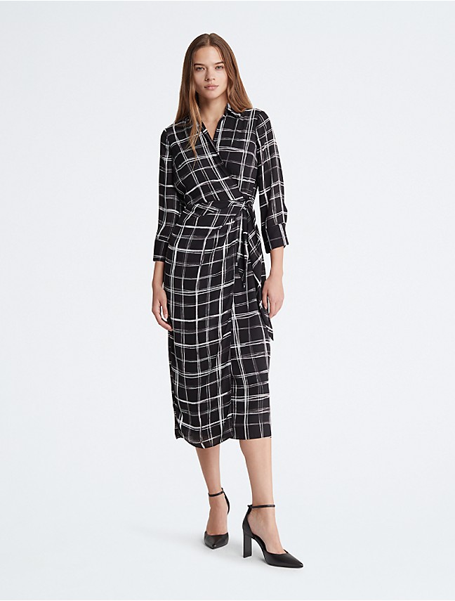 Klein® Printed Calvin Dress Wrap Maxi | USA
