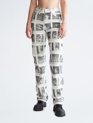 High Rise Straight Leg Printed Jeans | Calvin Klein